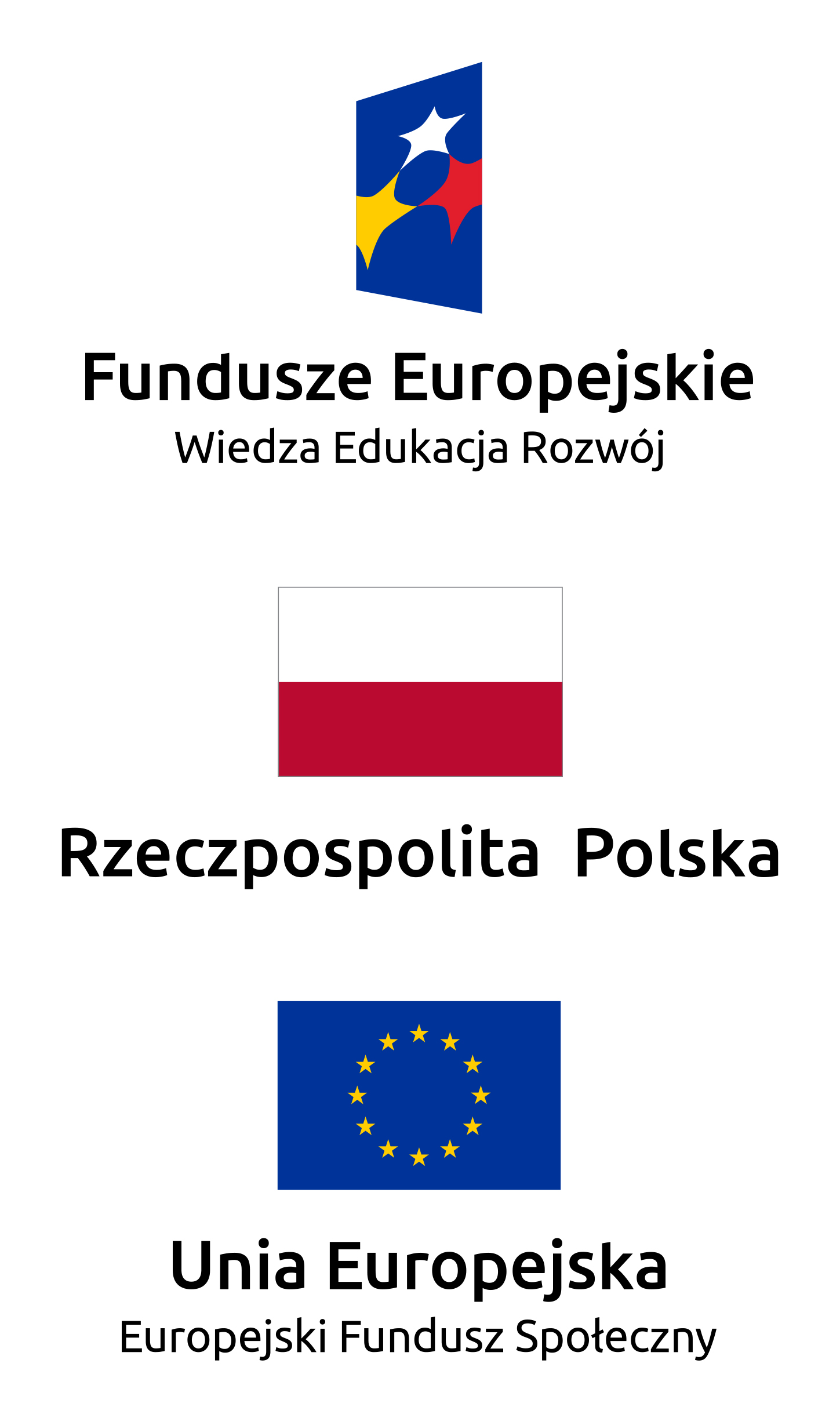 Logotypy Funduszy Europejskich, Rzeczpospolitej Polskiej, Unii Europejskiej