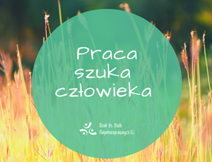 grafika z hasłem: praca szuka człowieka